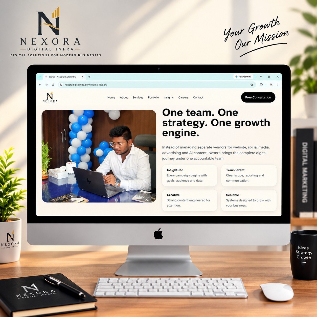 Nexora Digital Infra Corporate Website Project showcase